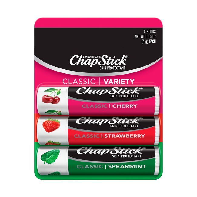 Bálsamo Labial Chapstick Cereza Fresa Menta x3