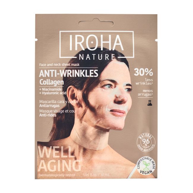 Iroha Mascarilla facial antiarrugas Colágeno